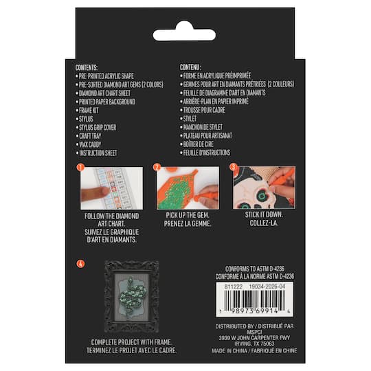 2" x 3" Green Snake Acrylic Surface Diamond Art Kit with Frame by Make Market®